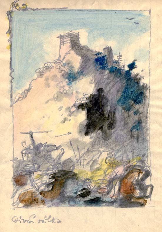 Náhledový obrázek Studie k ilustraci - Ze starých letopisů - 1