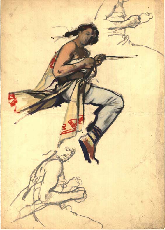 Náhledový obrázek Studie k ilustraci - Ze starých letopisů - 1