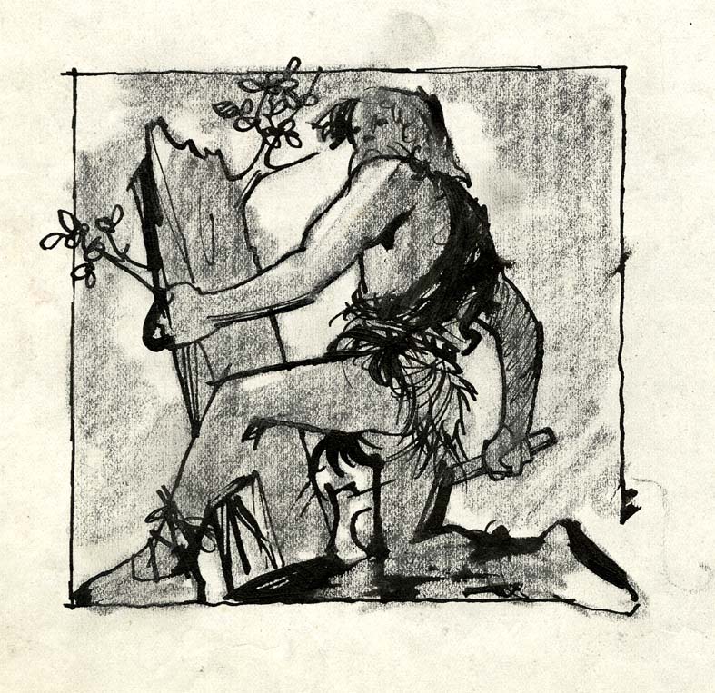 Náhledový obrázek Studie k ilustraci - Ze starých letopisů - 1