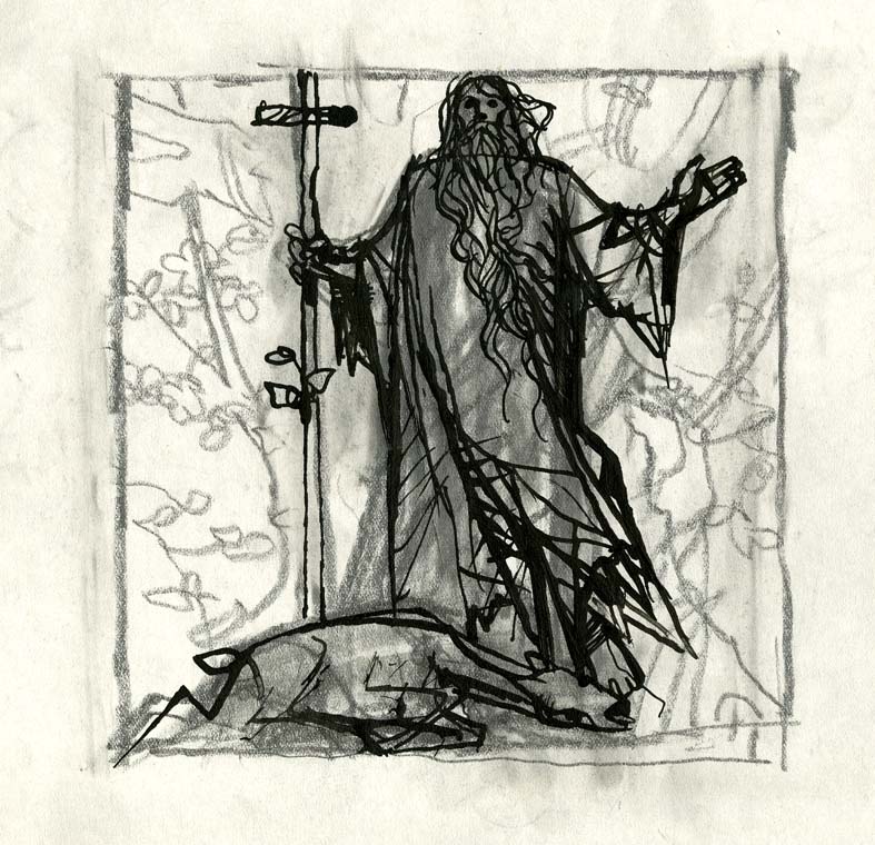 Náhledový obrázek Studie k ilustraci - Ze starých letopisů - 1