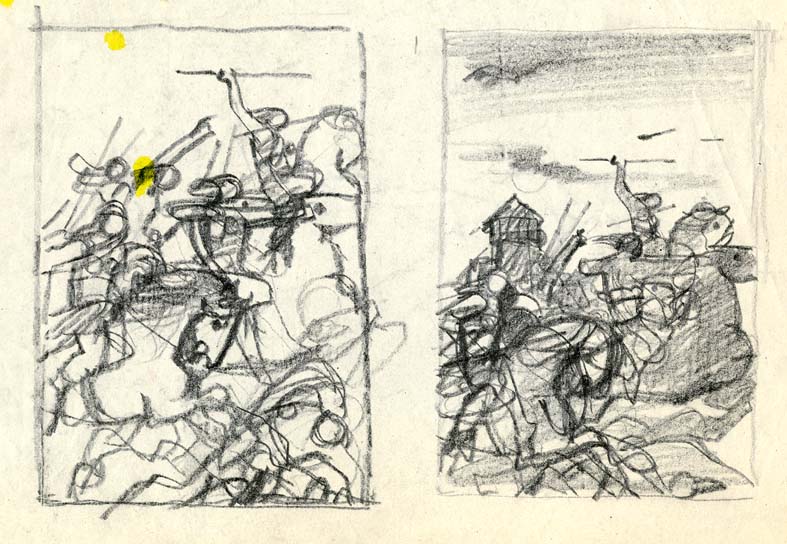 Náhledový obrázek Studie k ilustraci - Ze starých letopisů - 1