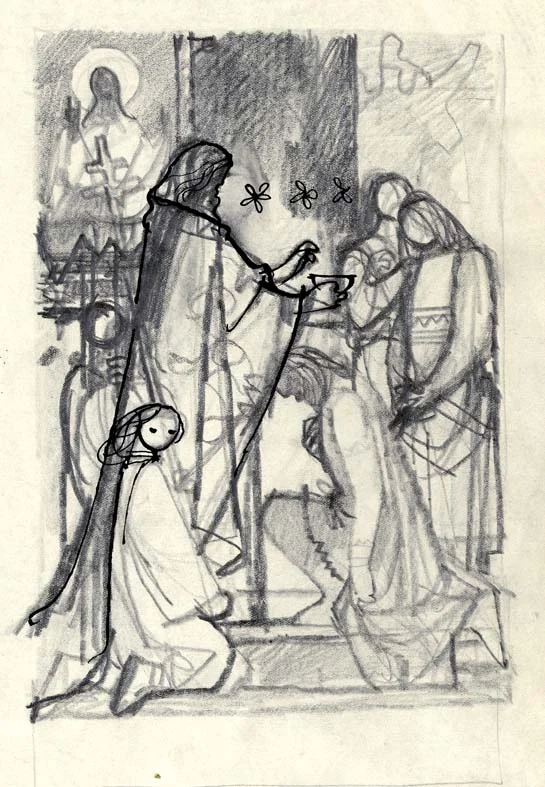 Obrázek Studie k ilustraci - Ze starých letopisů