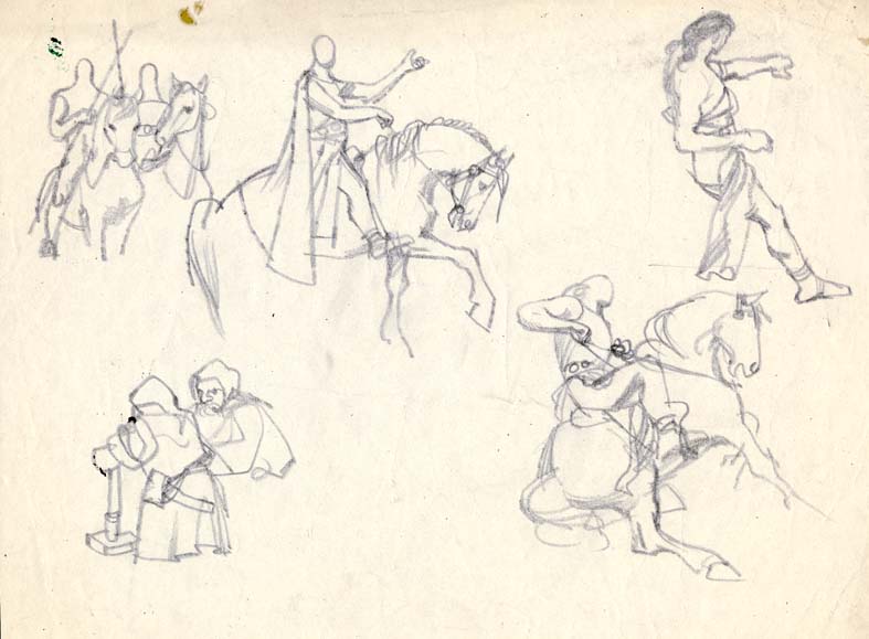 Náhledový obrázek Studie k ilustracím - Ze starých letopisů - 1