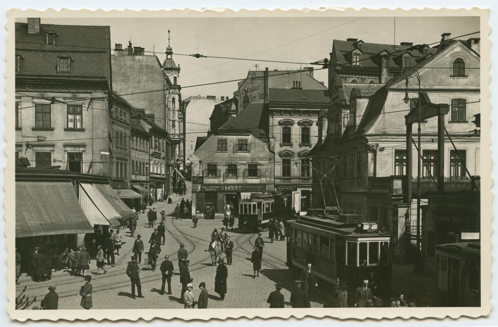 Náhledový obrázek Liberec - Soukenné náměstí  bez Domu obuvi a Dunaje - 1