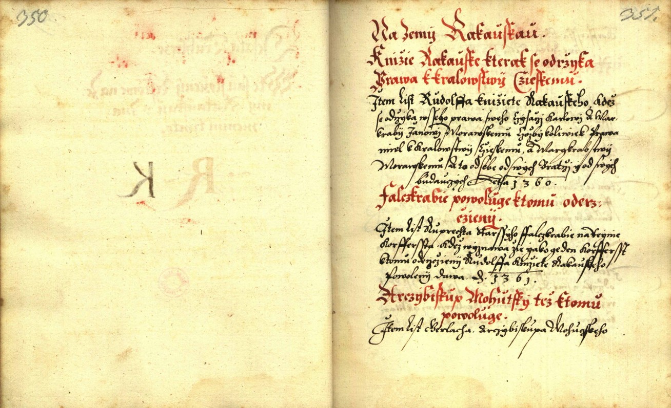 Náhledový obrázek Zřízení privilegií koruny a království českého jinak Registrum na deset truhlic z r. 1501 - 105