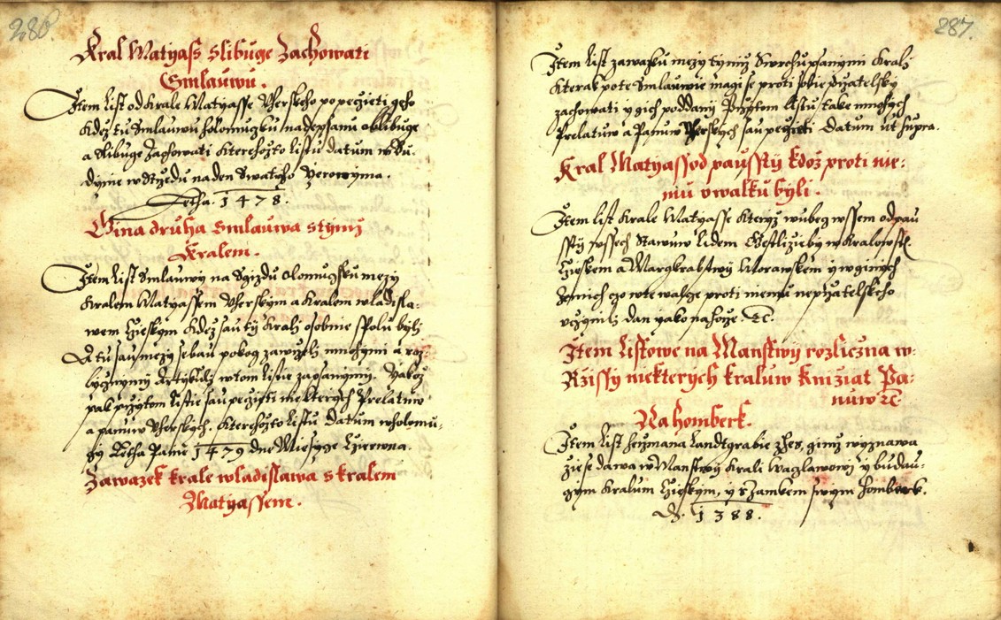 Náhledový obrázek Zřízení privilegií koruny a království českého jinak Registrum na deset truhlic z r. 1501 - 8