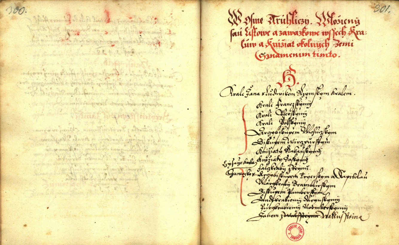 Náhledový obrázek Zřízení privilegií koruny a království českého jinak Registrum na deset truhlic z r. 1501 - 15
