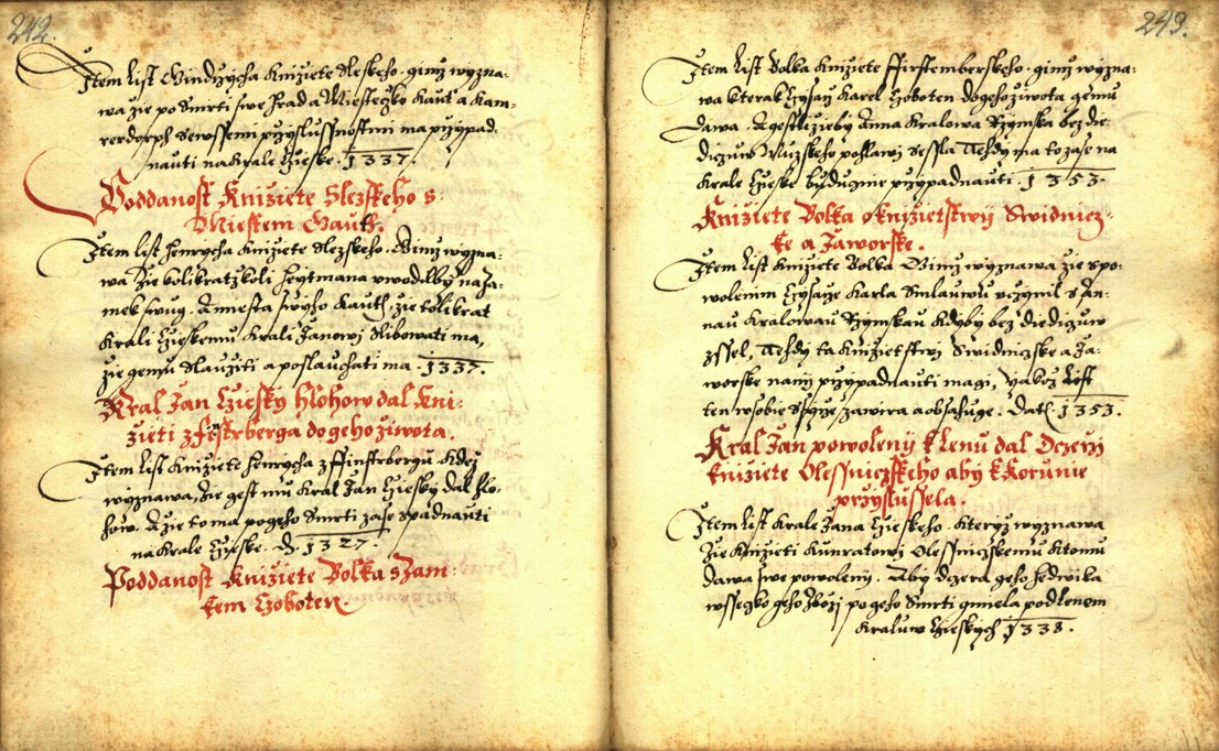 Náhledový obrázek Zřízení privilegií koruny a království českého jinak Registrum na deset truhlic z r. 1501 - 258