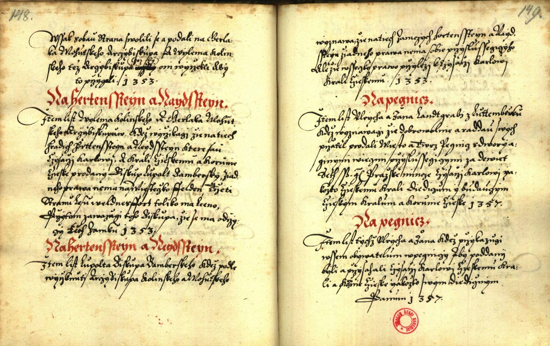 Náhledový obrázek Zřízení privilegií koruny a království českého jinak Registrum na deset truhlic z r. 1501 - 163