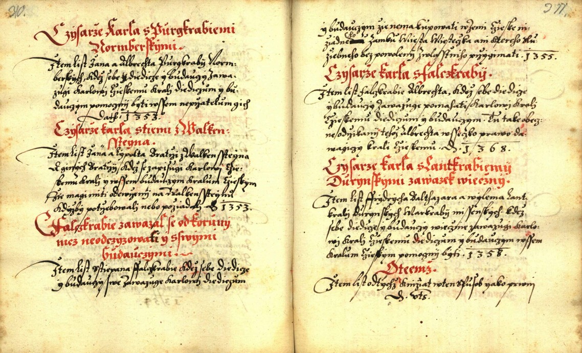 Náhledový obrázek Zřízení privilegií koruny a království českého jinak Registrum na deset truhlic z r. 1501 - 117