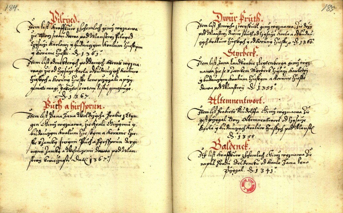 Náhledový obrázek Zřízení privilegií koruny a království českého jinak Registrum na deset truhlic z r. 1501 - 70