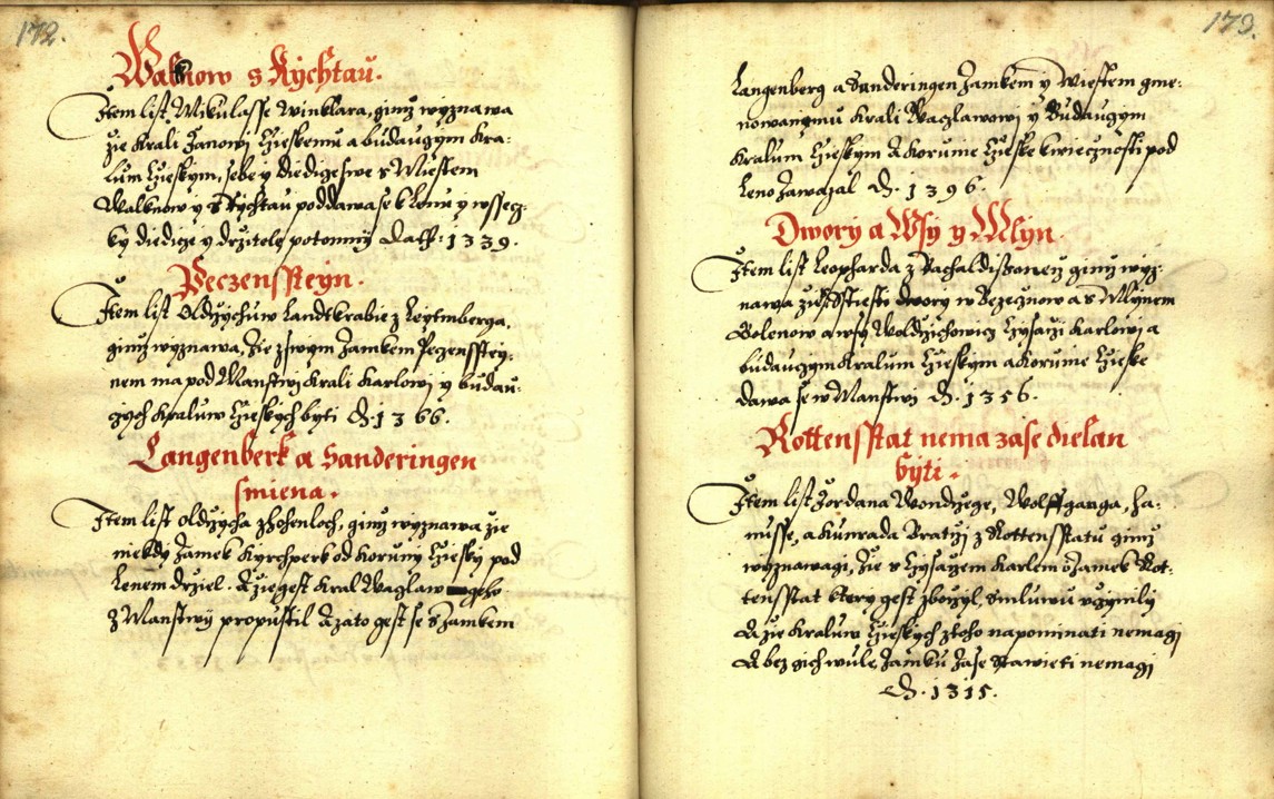 Náhledový obrázek Zřízení privilegií koruny a království českého jinak Registrum na deset truhlic z r. 1501 - 64