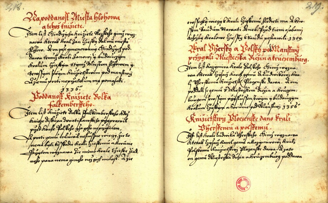 Náhledový obrázek Zřízení privilegií koruny a království českého jinak Registrum na deset truhlic z r. 1501 - 87