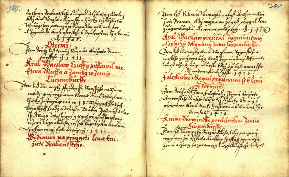 Náhledový obrázek Zřízení privilegií koruny a království českého jinak Registrum na deset truhlic z r. 1501 - 100