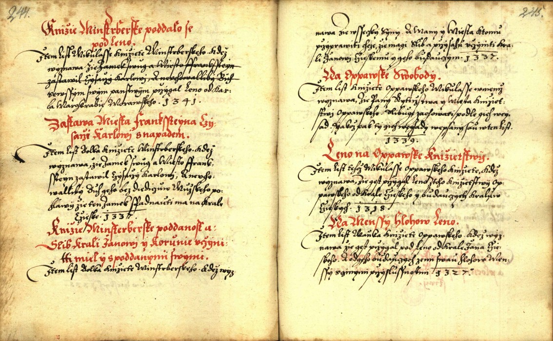 Náhledový obrázek Zřízení privilegií koruny a království českého jinak Registrum na deset truhlic z r. 1501 - 259