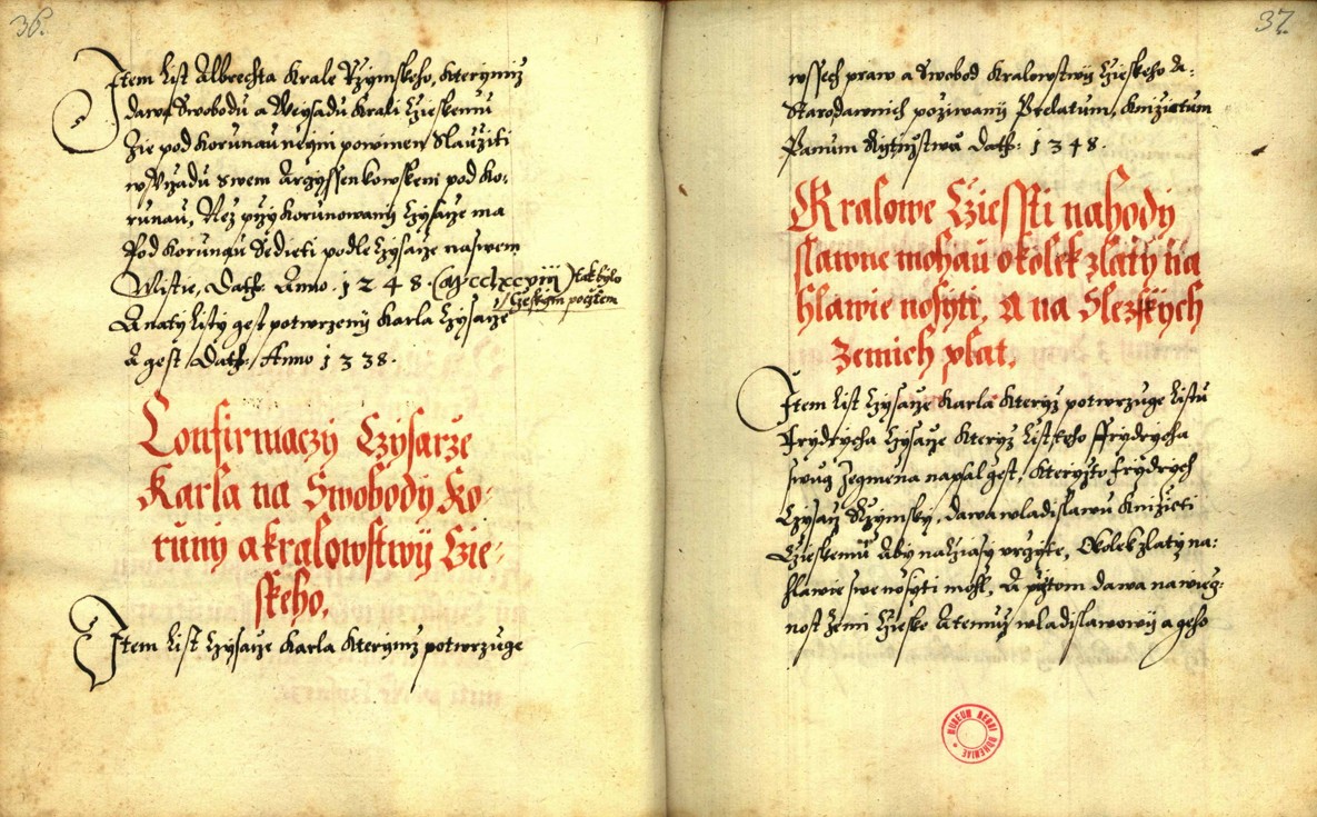 Náhledový obrázek Zřízení privilegií koruny a království českého jinak Registrum na deset truhlic z r. 1501 - 212