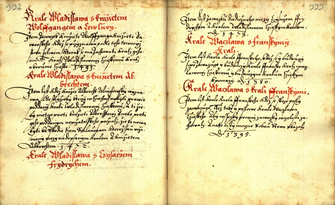 Náhledový obrázek Zřízení privilegií koruny a království českého jinak Registrum na deset truhlic z r. 1501 - 96
