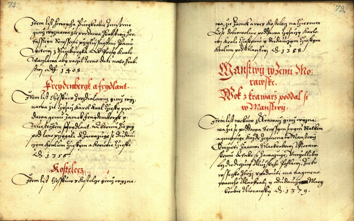 Náhledový obrázek Zřízení privilegií koruny a království českého jinak Registrum na deset truhlic z r. 1501 - 131