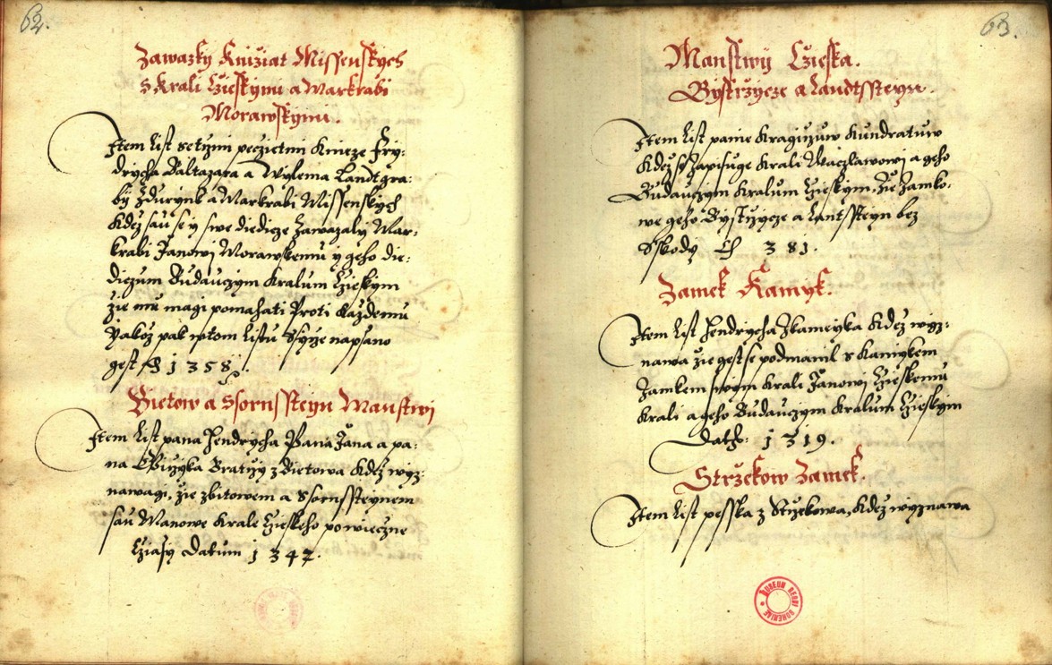 Náhledový obrázek Zřízení privilegií koruny a království českého jinak Registrum na deset truhlic z r. 1501 - 126