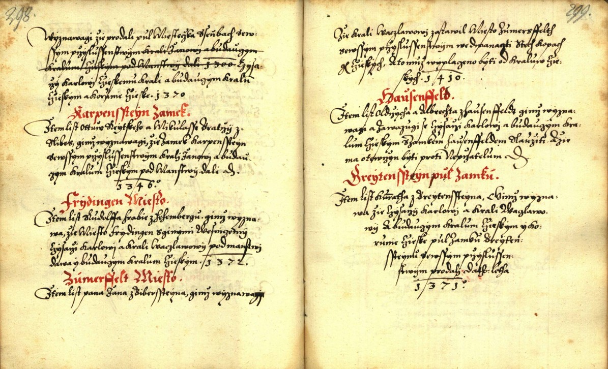 Náhledový obrázek Zřízení privilegií koruny a království českého jinak Registrum na deset truhlic z r. 1501 - 14
