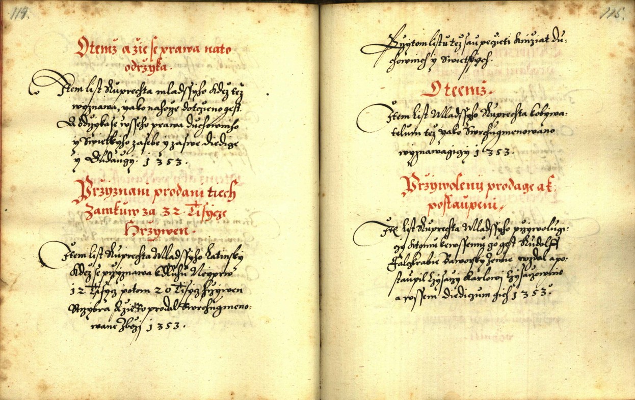 Náhledový obrázek Zřízení privilegií koruny a království českého jinak Registrum na deset truhlic z r. 1501 - 149