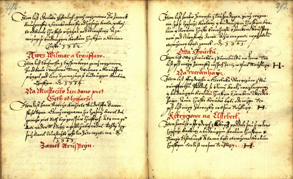 Náhledový obrázek Zřízení privilegií koruny a království českého jinak Registrum na deset truhlic z r. 1501 - 11