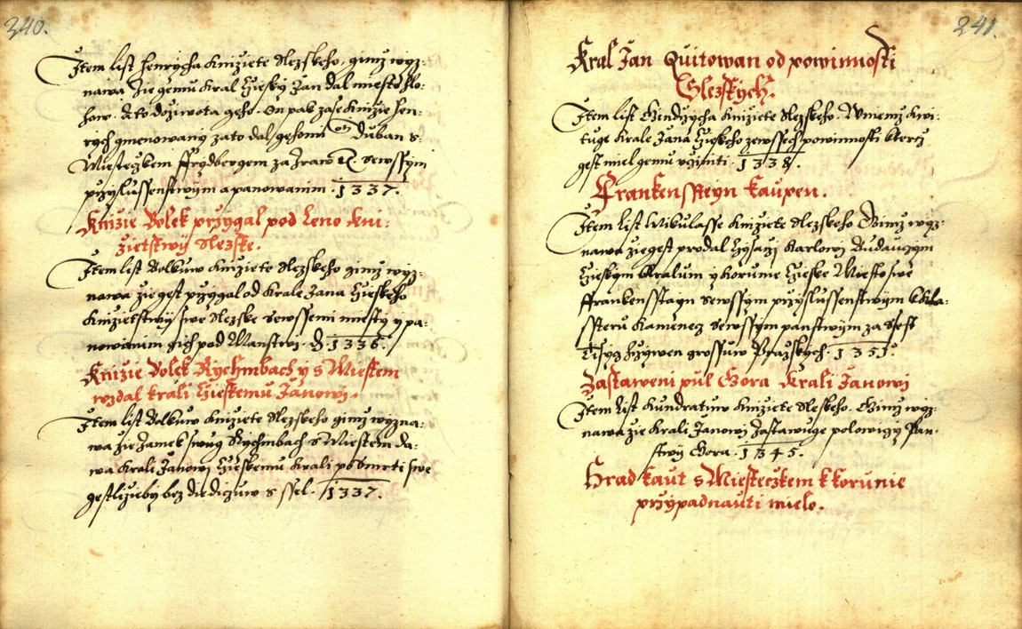 Náhledový obrázek Zřízení privilegií koruny a království českého jinak Registrum na deset truhlic z r. 1501 - 257