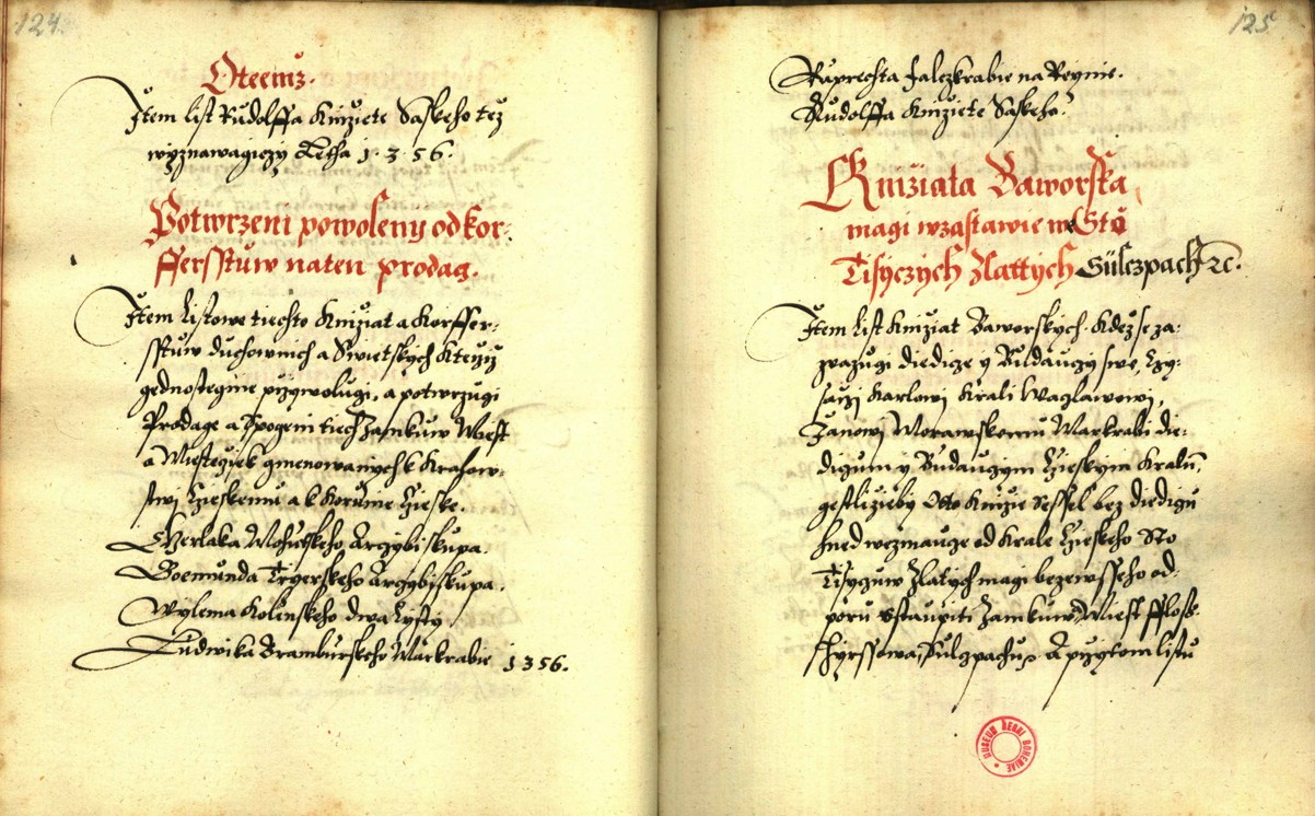 Náhledový obrázek Zřízení privilegií koruny a království českého jinak Registrum na deset truhlic z r. 1501 - 156