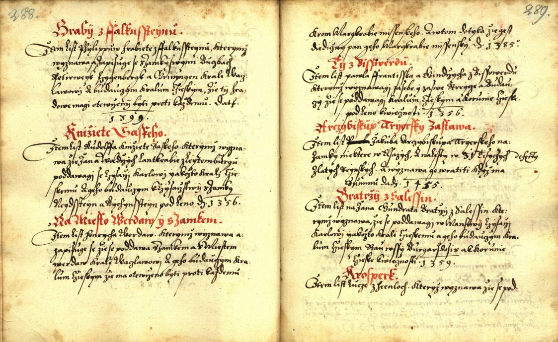 Náhledový obrázek Zřízení privilegií koruny a království českého jinak Registrum na deset truhlic z r. 1501 - 9