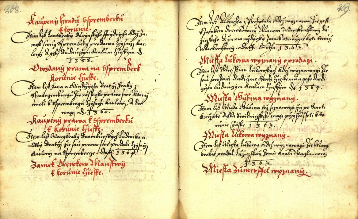 Náhledový obrázek Zřízení privilegií koruny a království českého jinak Registrum na deset truhlic z r. 1501 - 21