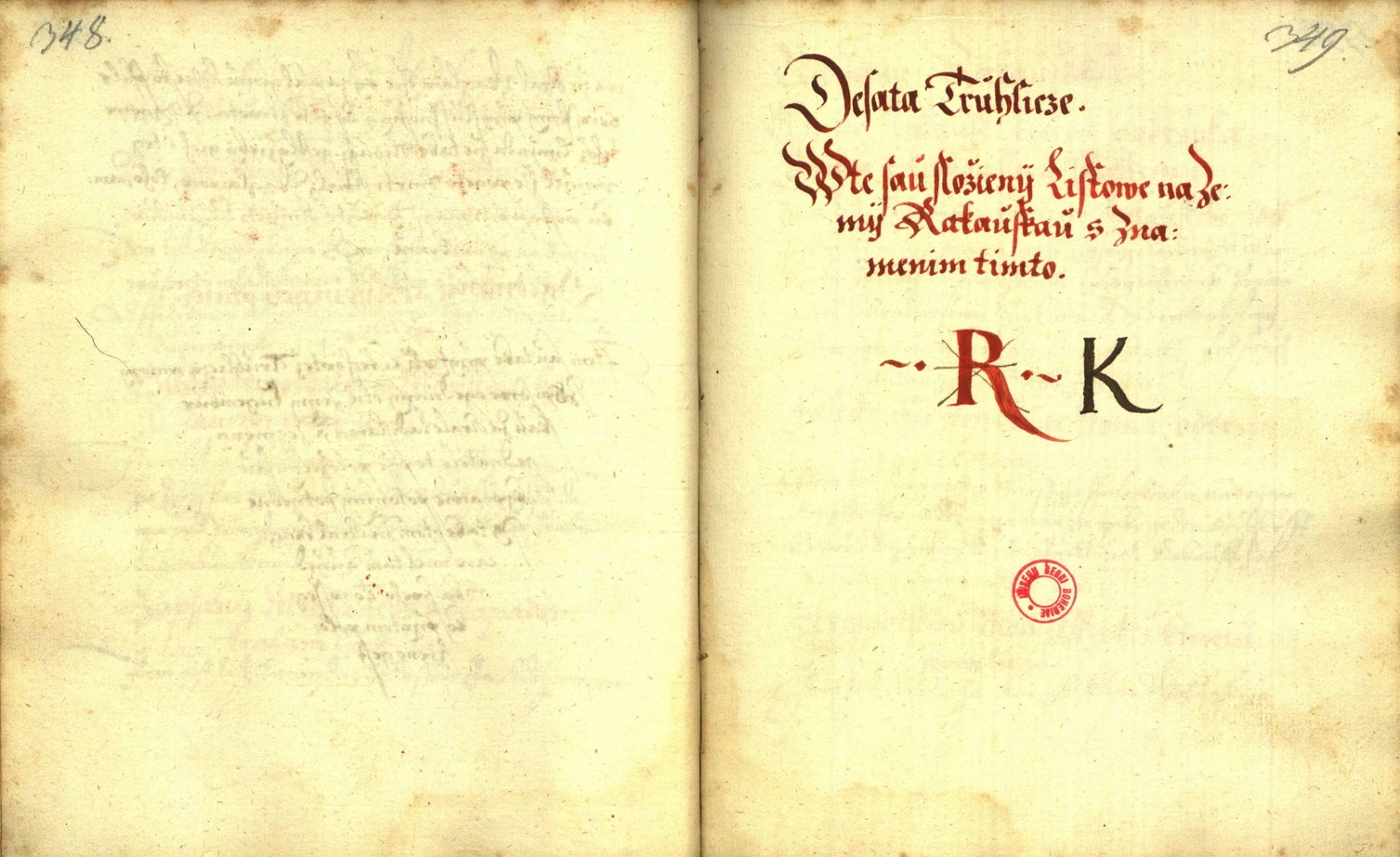 Náhledový obrázek Zřízení privilegií koruny a království českého jinak Registrum na deset truhlic z r. 1501 - 104
