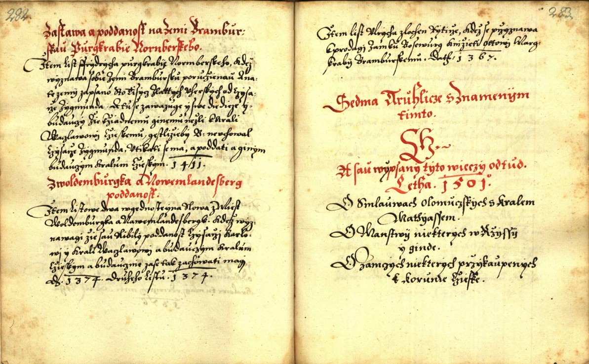 Náhledový obrázek Zřízení privilegií koruny a království českého jinak Registrum na deset truhlic z r. 1501 - 6