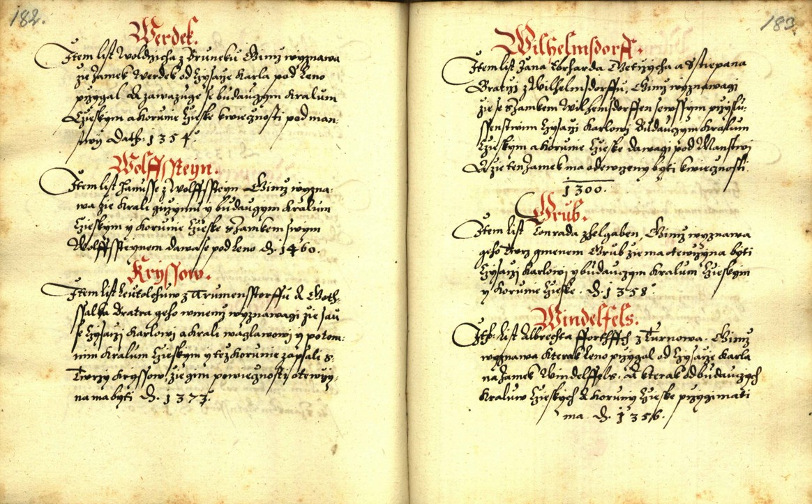 Náhledový obrázek Zřízení privilegií koruny a království českého jinak Registrum na deset truhlic z r. 1501 - 69