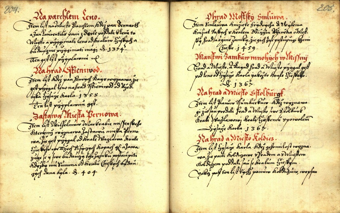 Náhledový obrázek Zřízení privilegií koruny a království českého jinak Registrum na deset truhlic z r. 1501 - 71