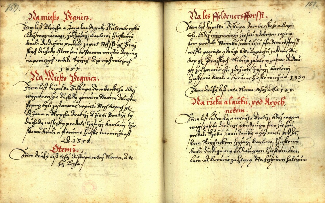 Náhledový obrázek Zřízení privilegií koruny a království českého jinak Registrum na deset truhlic z r. 1501 - 166