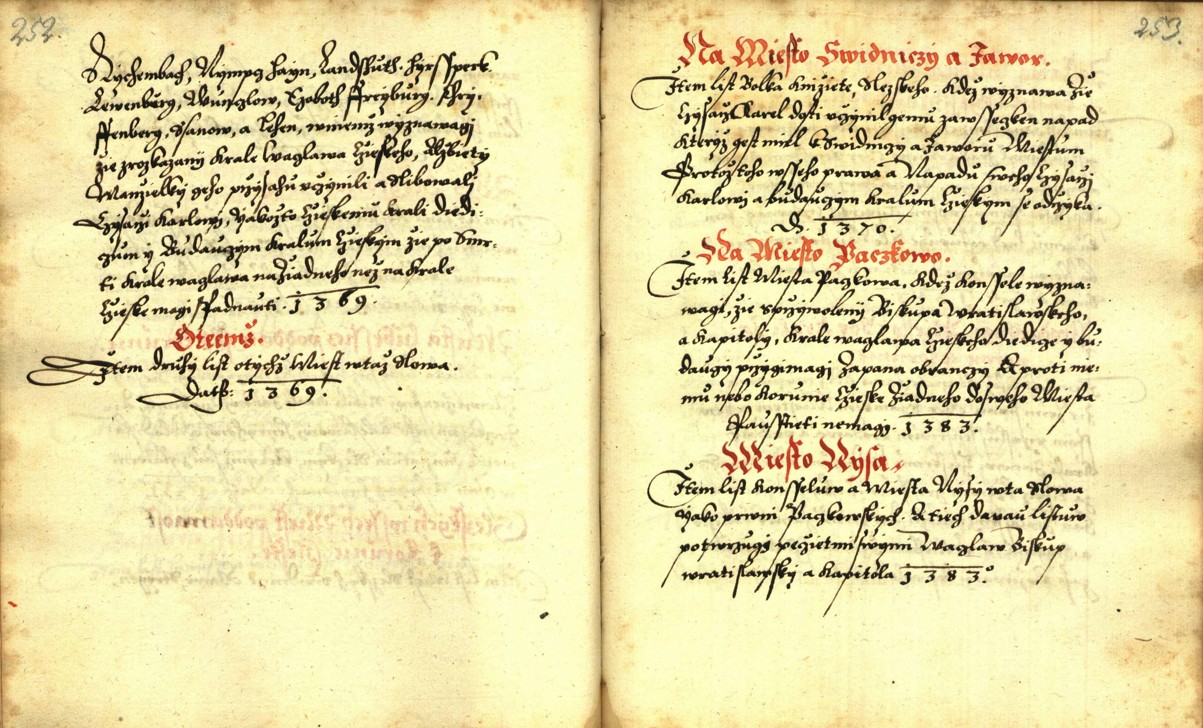 Náhledový obrázek Zřízení privilegií koruny a království českého jinak Registrum na deset truhlic z r. 1501 - 263