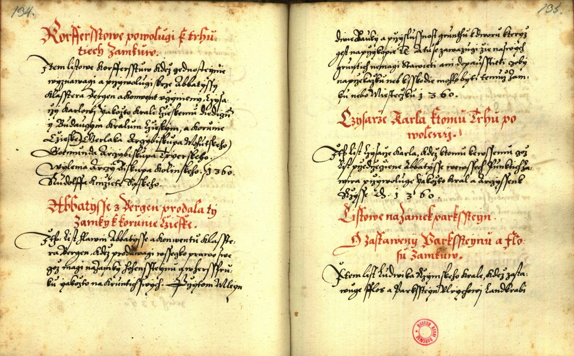 Náhledový obrázek Zřízení privilegií koruny a království českého jinak Registrum na deset truhlic z r. 1501 - 151