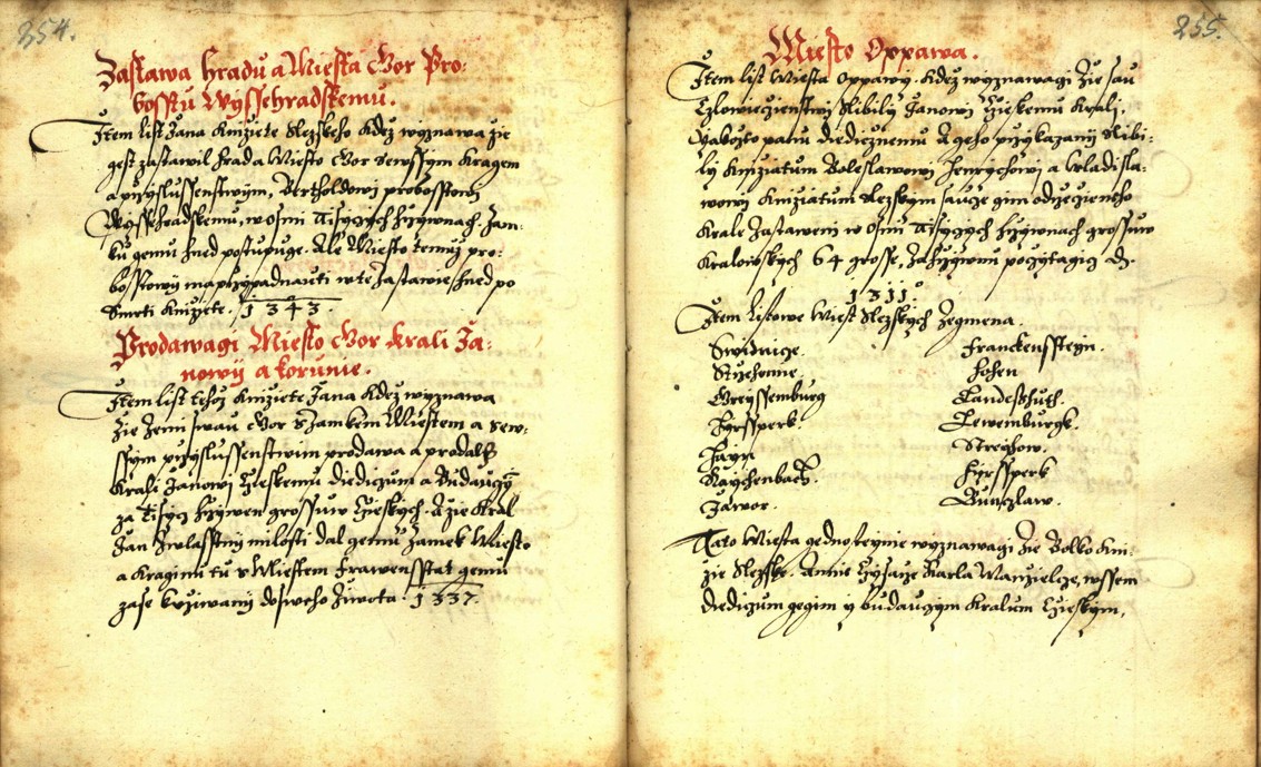 Náhledový obrázek Zřízení privilegií koruny a království českého jinak Registrum na deset truhlic z r. 1501 - 264