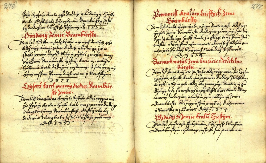 Náhledový obrázek Zřízení privilegií koruny a království českého jinak Registrum na deset truhlic z r. 1501 - 3