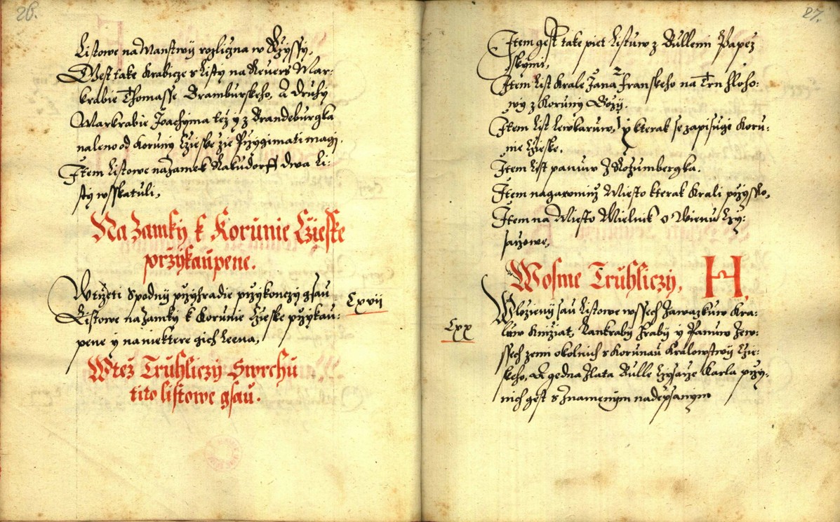 Náhledový obrázek Zřízení privilegií koruny a království českého jinak Registrum na deset truhlic z r. 1501 - 206