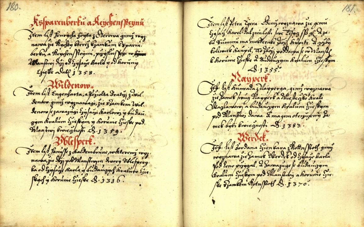 Náhledový obrázek Zřízení privilegií koruny a království českého jinak Registrum na deset truhlic z r. 1501 - 68