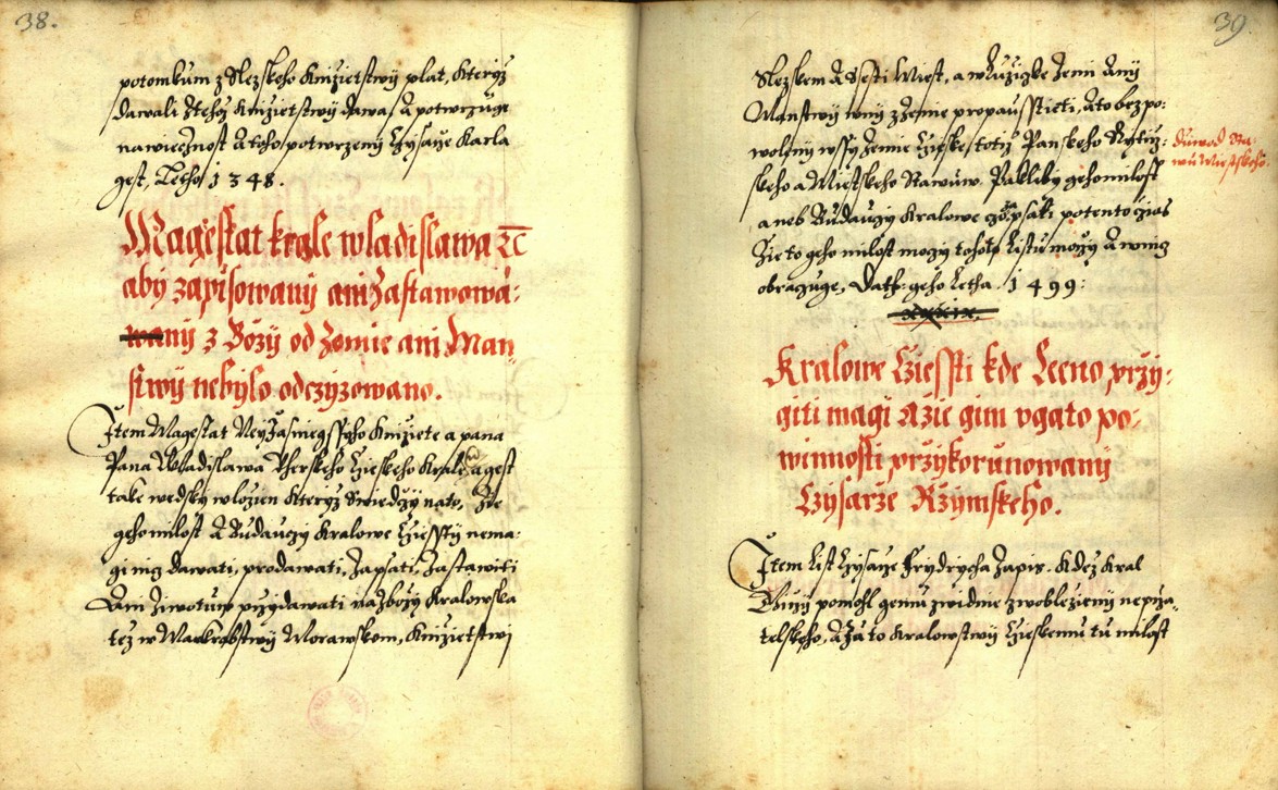 Náhledový obrázek Zřízení privilegií koruny a království českého jinak Registrum na deset truhlic z r. 1501 - 213