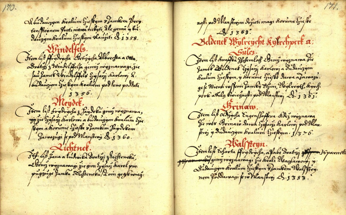 Náhledový obrázek Zřízení privilegií koruny a království českého jinak Registrum na deset truhlic z r. 1501 - 63