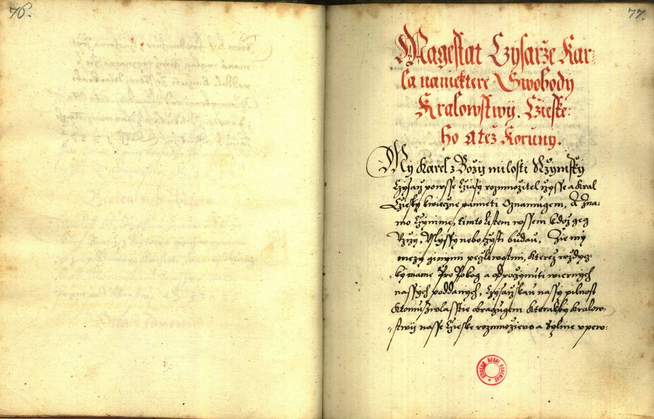 Náhledový obrázek Zřízení privilegií koruny a království českého jinak Registrum na deset truhlic z r. 1501 - 133