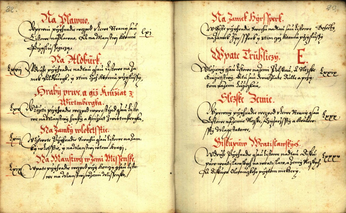 Náhledový obrázek Zřízení privilegií koruny a království českého jinak Registrum na deset truhlic z r. 1501 - 204