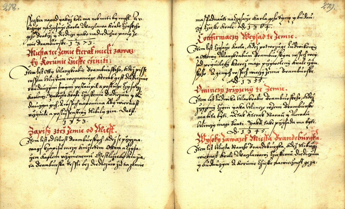 Náhledový obrázek Zřízení privilegií koruny a království českého jinak Registrum na deset truhlic z r. 1501 - 4