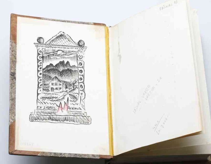Náhledový obrázek Kreslené exlibris pro Annu Mackovou - 1