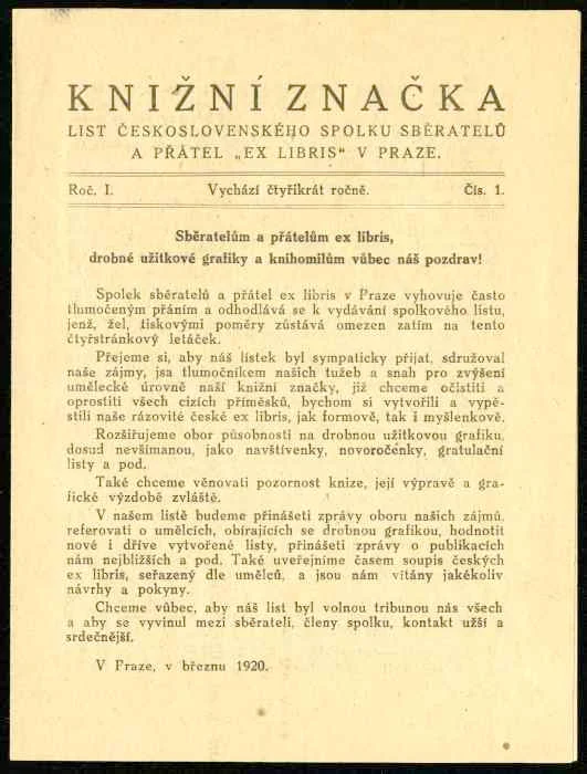 Náhledový obrázek předmětu První číslo časopisu Knižní značka