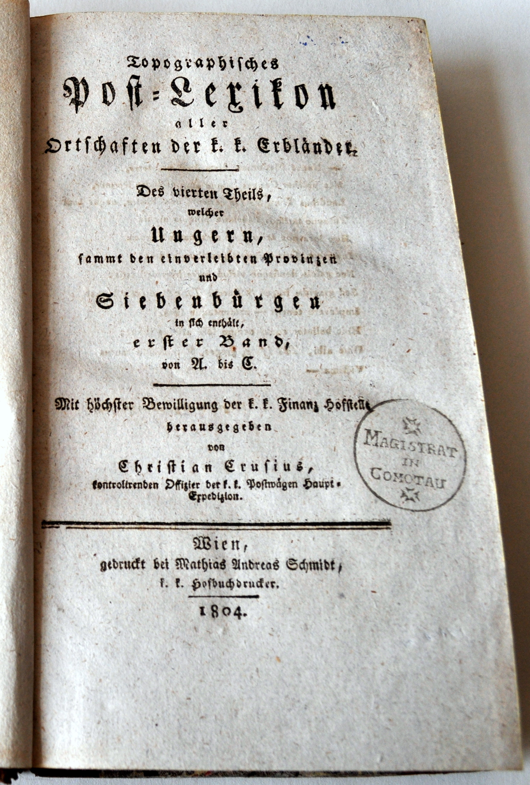 Náhledový obrázek vázaná kniha Topographisches Post-Lexikon aller Ortschasten der k.k. Erbländer - 1