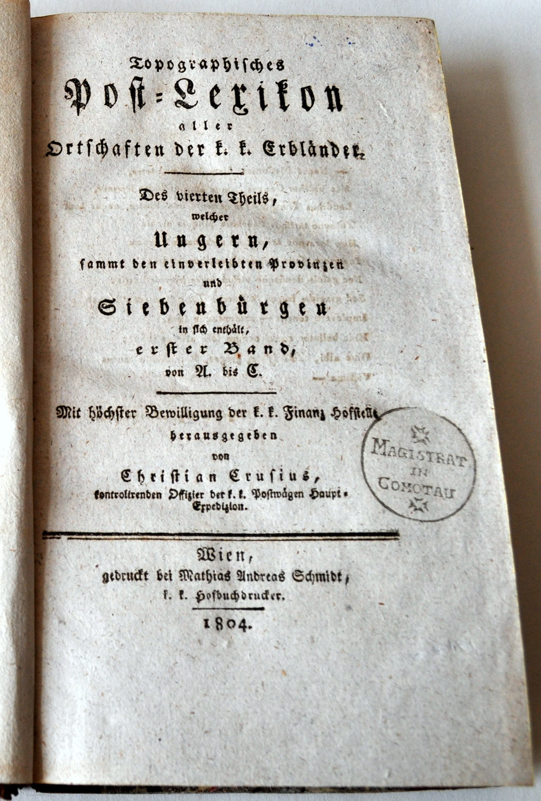 Náhledový obrázek předmětu vázaná kniha Topographisches Post-Lexikon aller Ortschasten der k.k. Erbländer